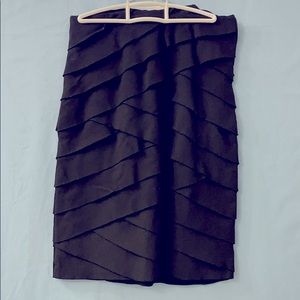 White House Black Market Black Ruffled Skirt